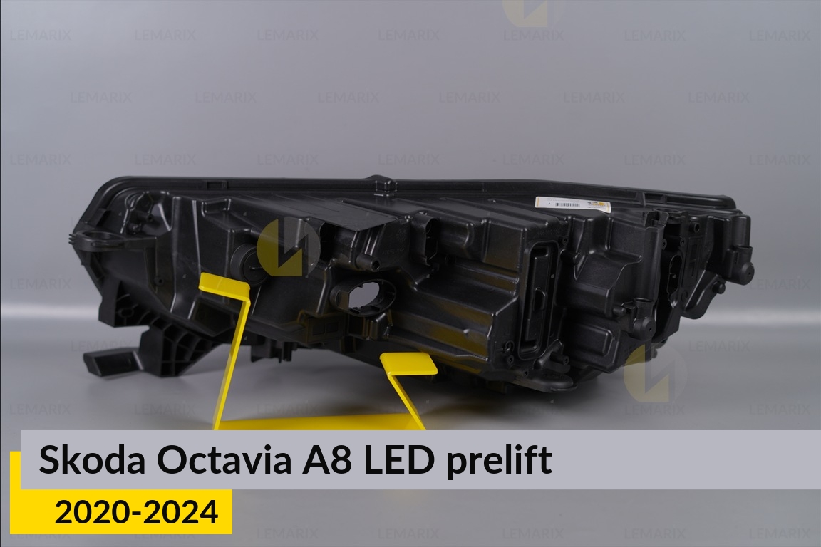 Корпус фары Skoda Octavia A8 LED (2020-2024) дорест правый