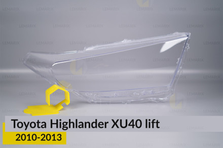 Стекло фары Toyota Highlander XU40 (2010-2013) рест правое