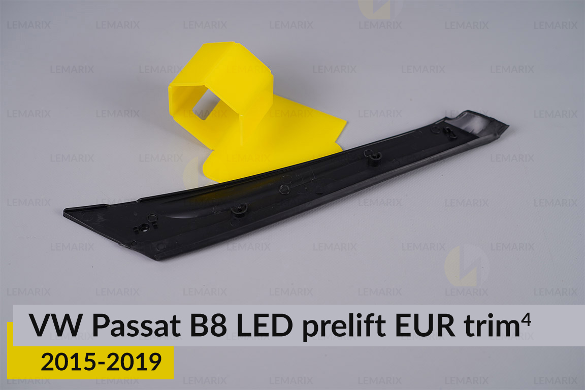 Хромированная накладка на фары VW Volkswagen Passat B8 LED EUR (2015-2019) дорест на 4 детали левая