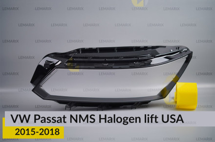 Скло фари VW Volkswagen Passat NMS Halogen USA (2015-2018) рест ліве