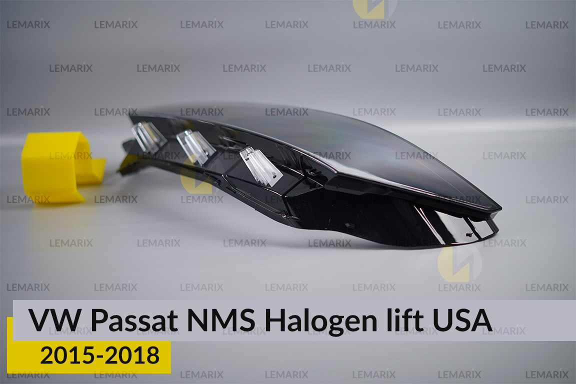 Стекло фары VW Volkswagen Passat NMS Halogen USA (2015-2018) рест левое