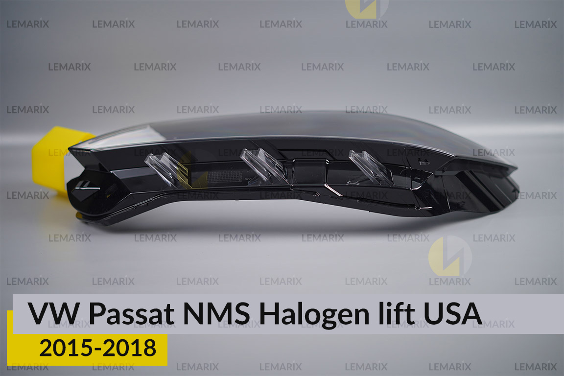 Стекло фары VW Volkswagen Passat NMS Halogen USA (2015-2018) рест левое