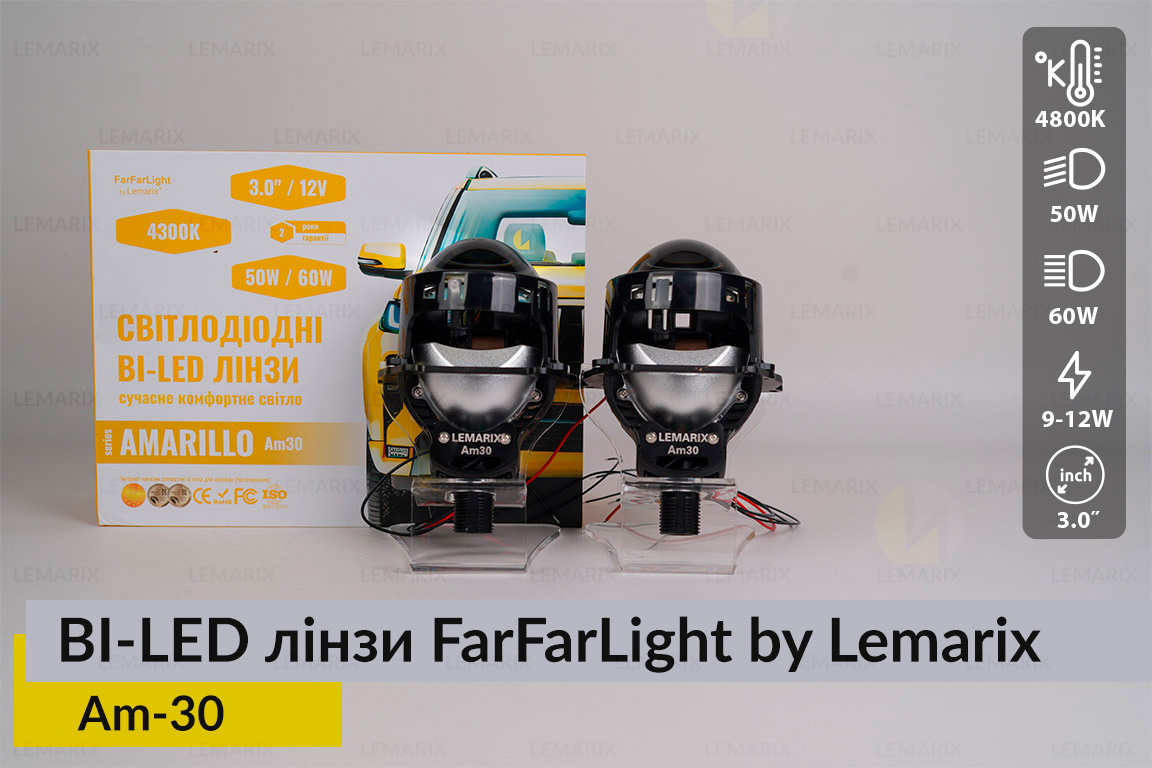Світлодіодні BI-LED лінзи FarFarLight by Lemarix серії Amarillo – Am30