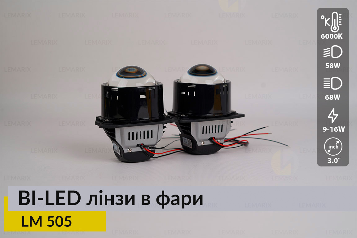 BI-LED лінзи в фари Lemarix 505