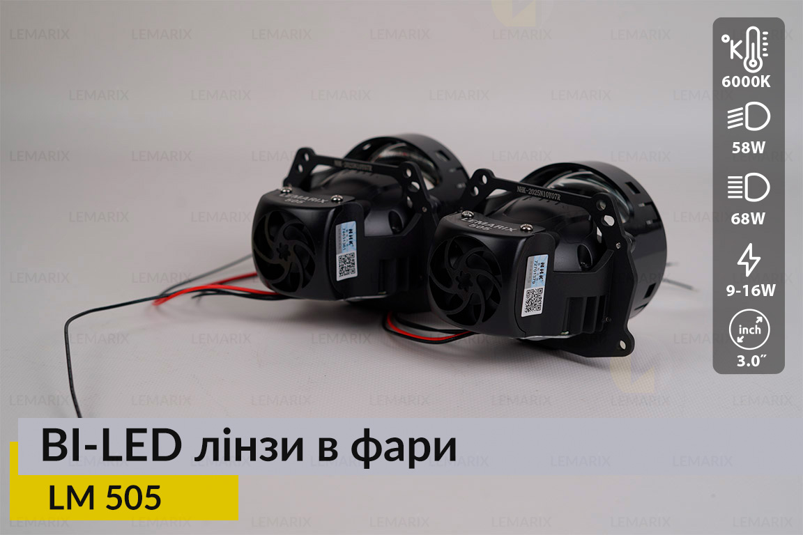 BI-LED лінзи в фари Lemarix 505