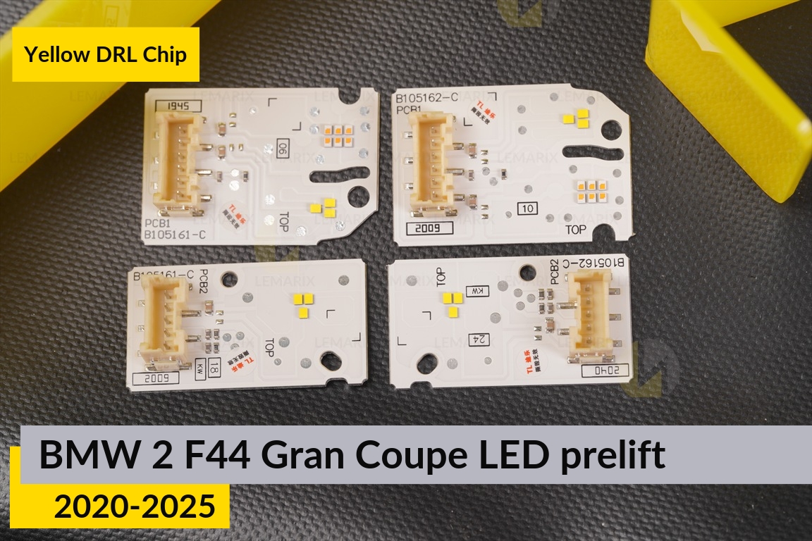 Желтые LED DRL чипы дхо плата BMW 2 F44 Gran Coupe LED (2020-2025) дорест (4 шт.)