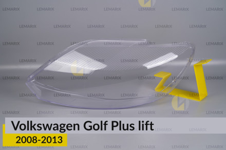 Скло фари VW Volkswagen Golf Plus (2008-2013) рест ліве