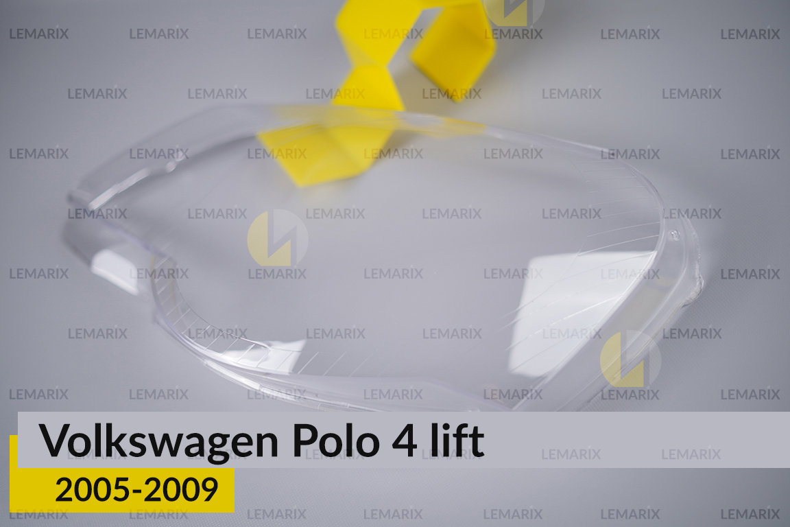 Скло фари VW Volkswagen Polo 4 (2005-2009) рест ліве