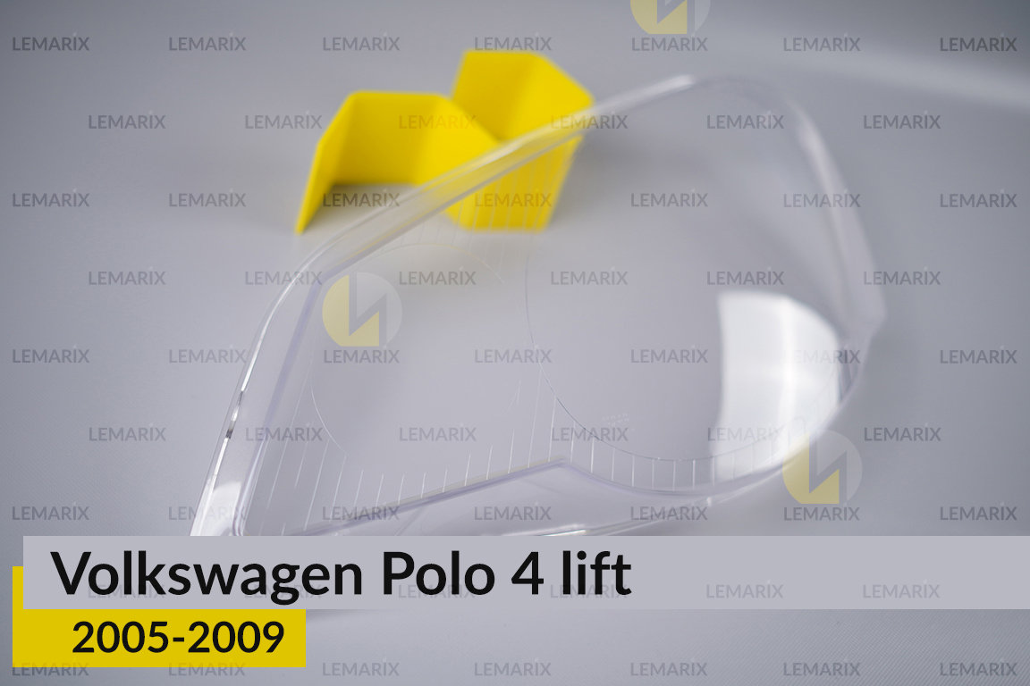 Скло фари VW Volkswagen Polo 4 (2005-2009) рест ліве