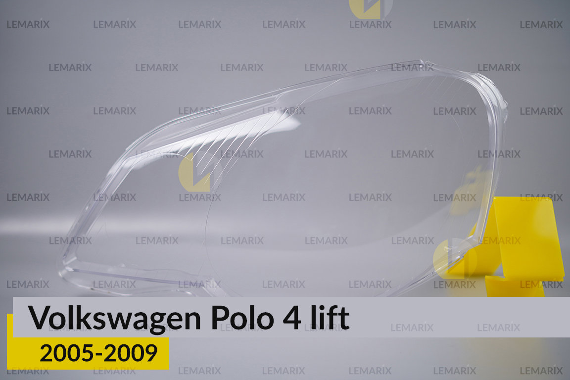 Скло фари VW Volkswagen Polo 4 (2005-2009) рест ліве
