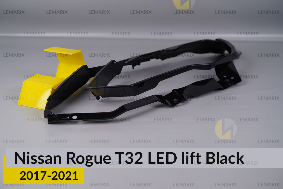 Декоративная маска внешняя Nissan Rogue T32 LED Black (2017-2021) рест левая