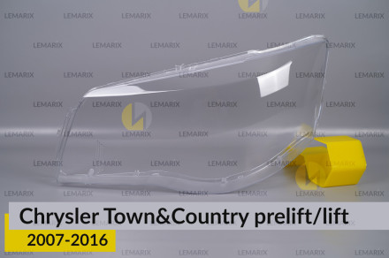 Стекло фары Chrysler Town&Country (2007-2016) дорест/рест левое