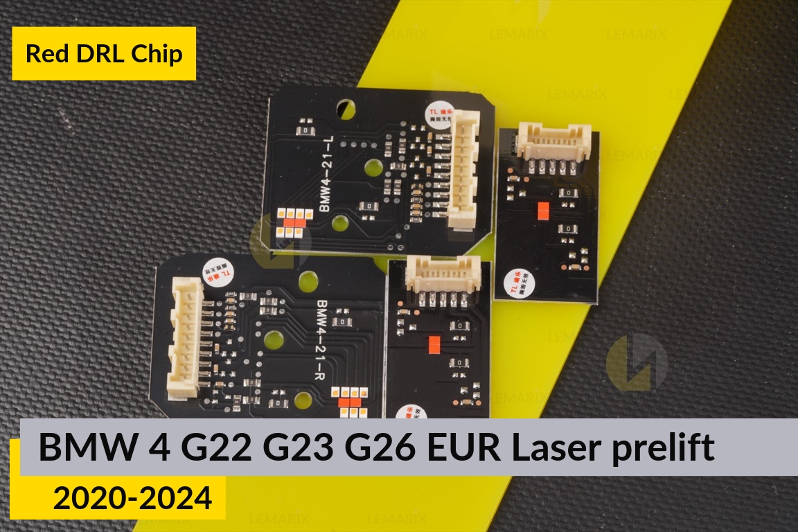 Красные LED DRL чипы дхо плата BMW 4 G22 G23 G26 EUR LED (2020-2024) дорест (2 шт.)