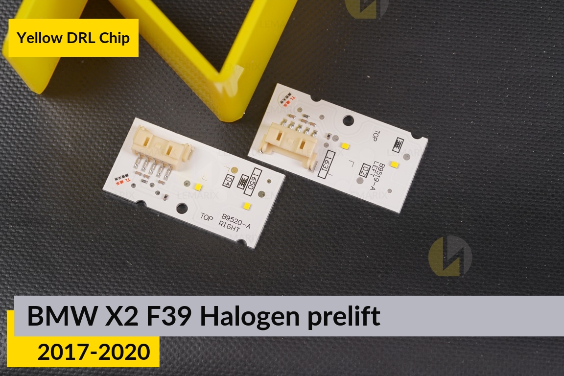Жовті LED DRL чіпи дхо плата BMW X2 F39 Halogen (2017-2020) дорест (4 шт.)