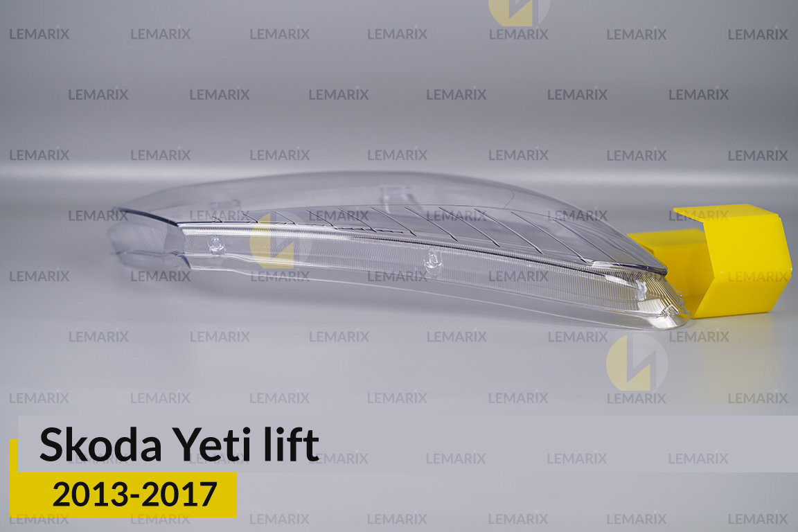 Скло фари Skoda Yeti (2013-2017) полоски рест праве