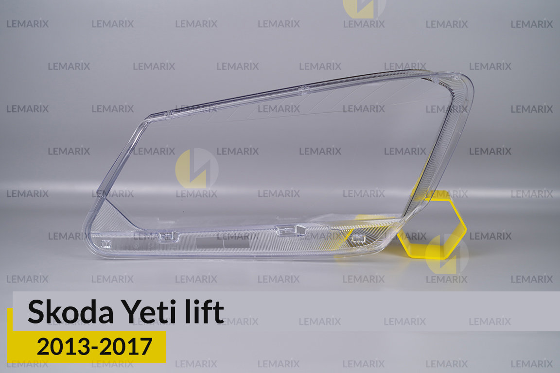 Скло фари Skoda Yeti (2013-2017) полоски рест праве