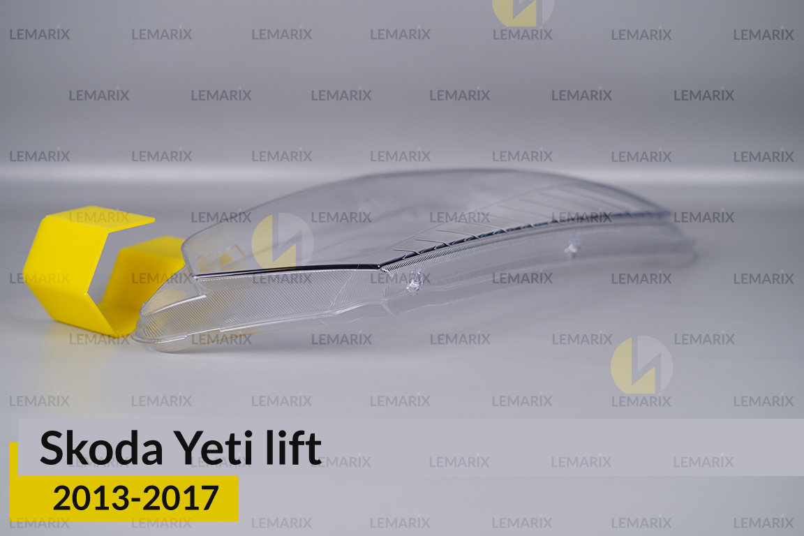 Скло фари Skoda Yeti (2013-2017) полоски рест праве
