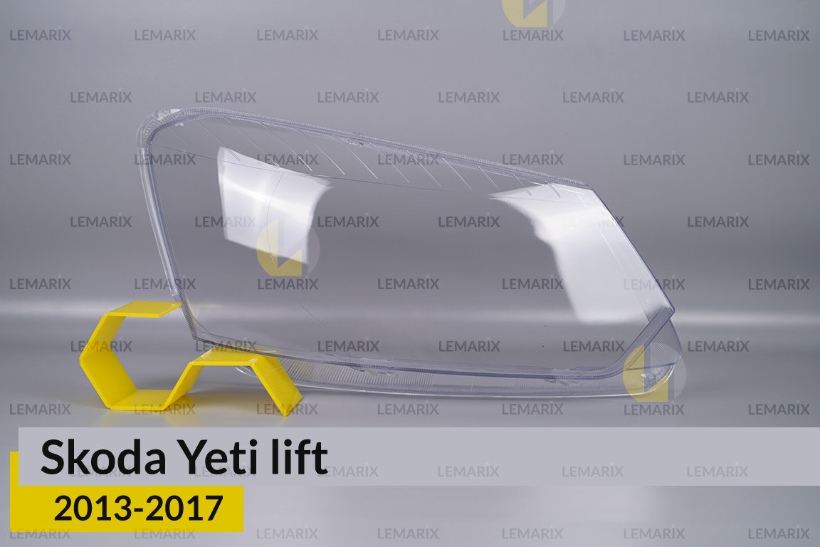 Стекло фары Skoda Yeti (2013-2017) полоски рест правое