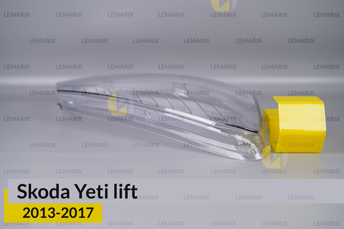 Скло фари Skoda Yeti (2013-2017) полоски рест праве
