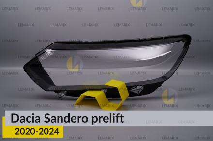 Стекло фары Dacia Sandero (2020-2025) дорест/1 рест левое