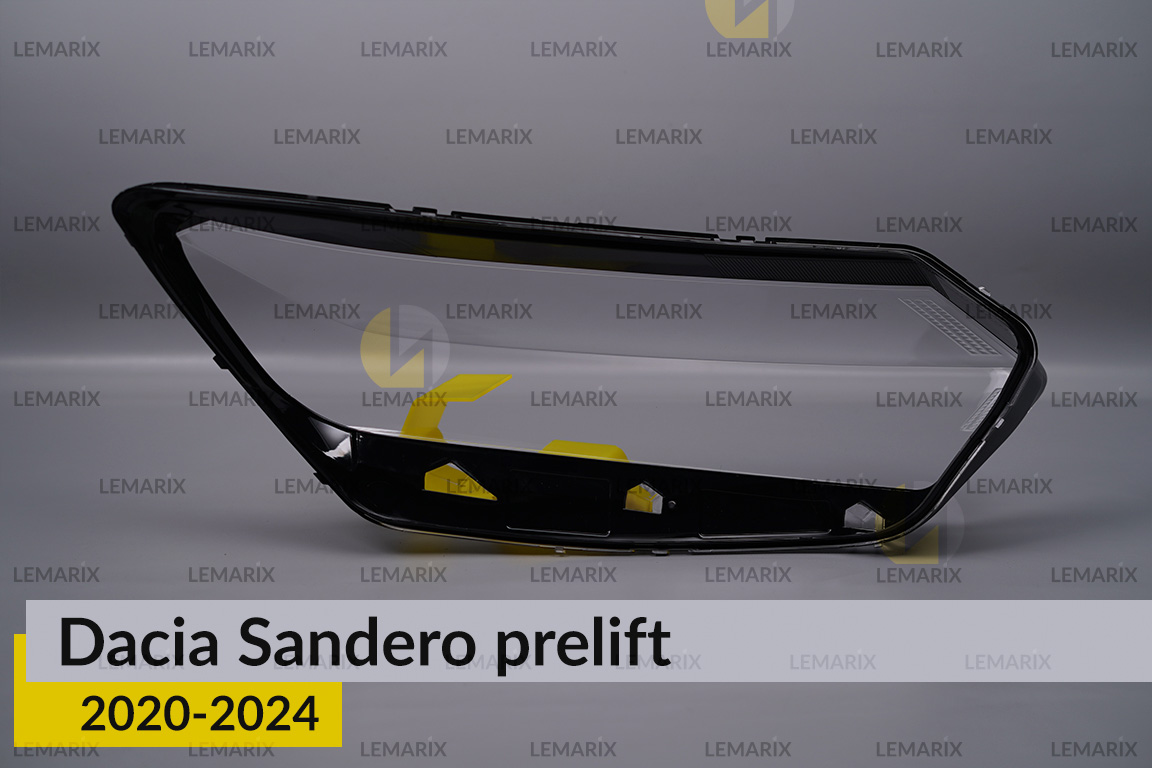 Стекло фары Dacia Sandero (2020-2025) дорест/1 рест левое