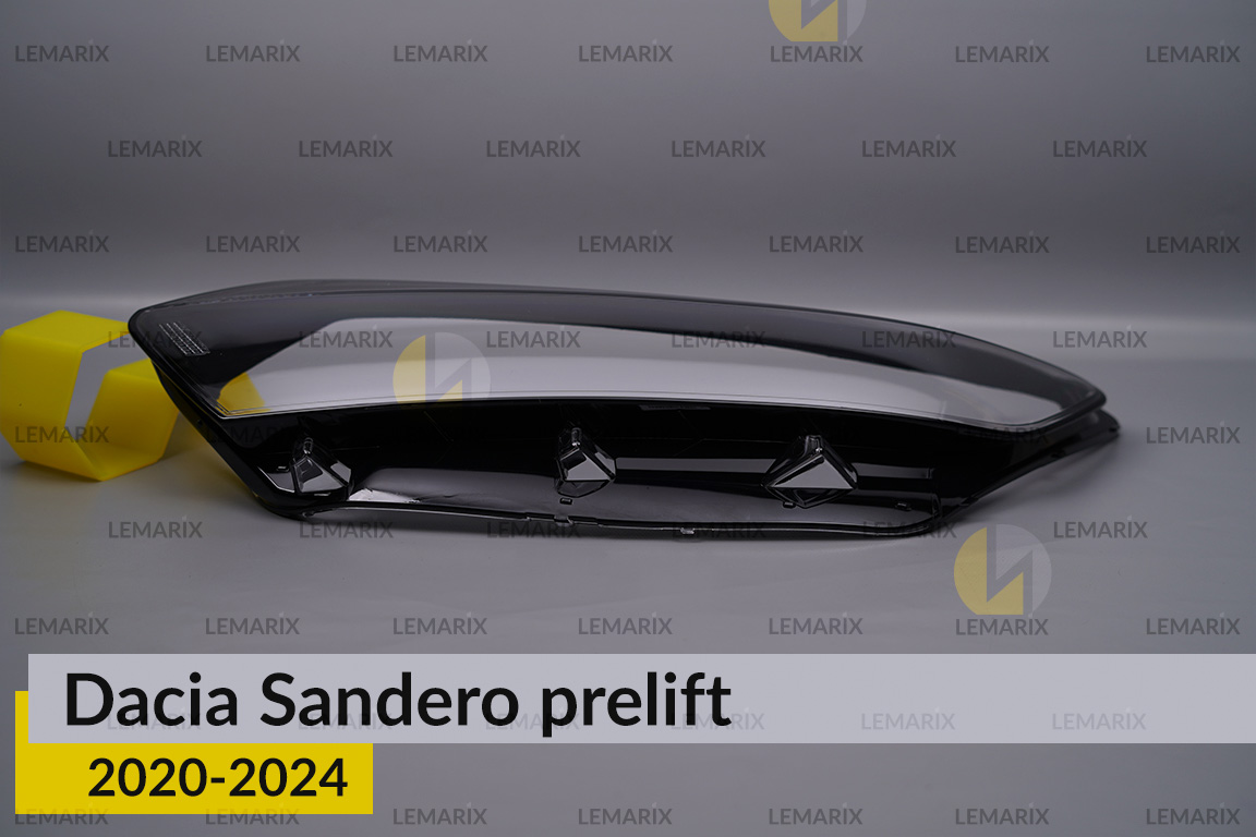 Стекло фары Dacia Sandero (2020-2025) дорест/1 рест левое