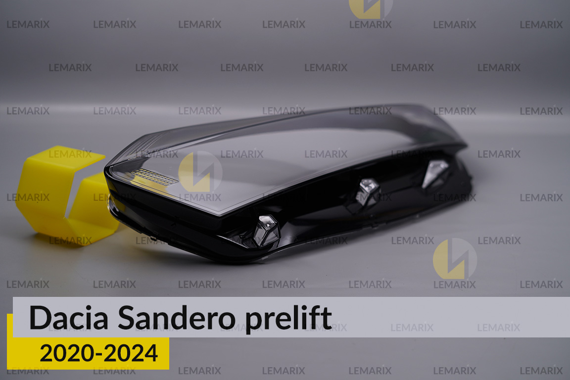 Стекло фары Dacia Sandero (2020-2025) дорест/1 рест левое