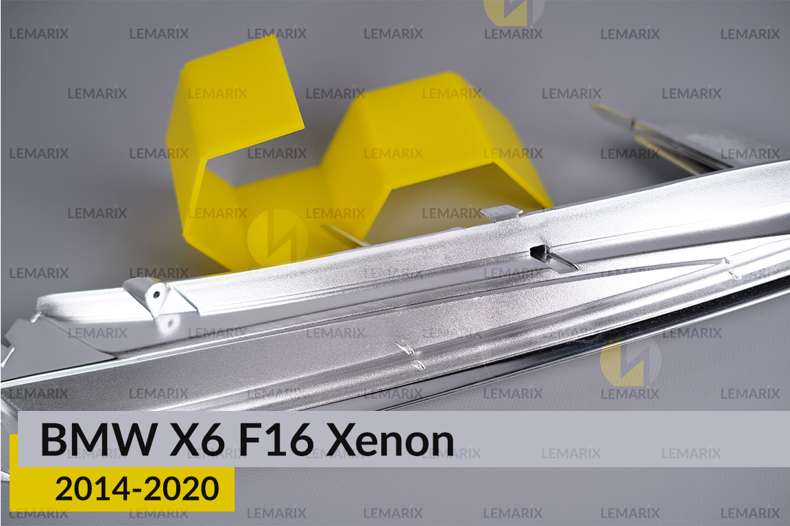 Хромована декоративна маска під світловод BMW X6 F16 Xenon (2014-2020) права