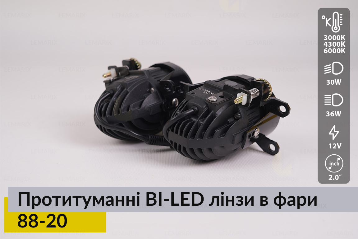 Противотуманные BI-LED линзы в фары Lemarix 88-20
