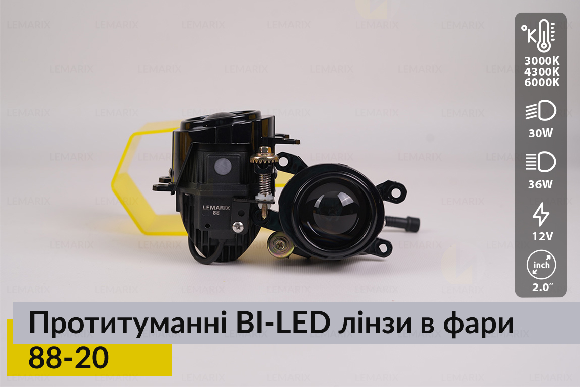 Противотуманные BI-LED линзы в фары Lemarix 88-20