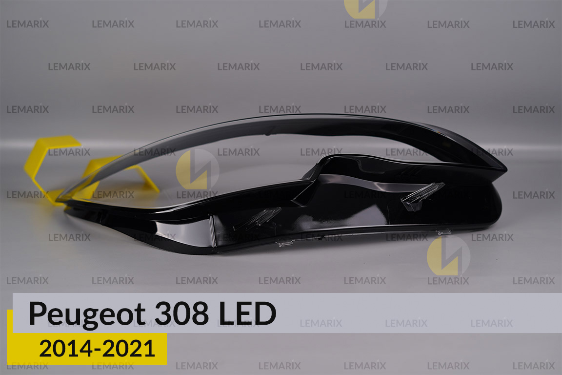 Скло фари Peugeot 308 LED (2014-2021) праве