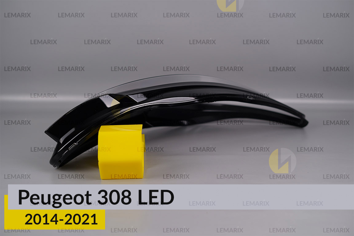 Скло фари Peugeot 308 LED (2014-2021) праве
