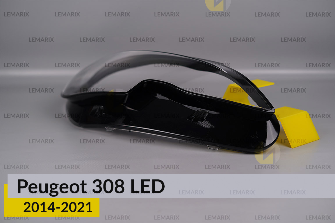 Скло фари Peugeot 308 LED (2014-2021) праве