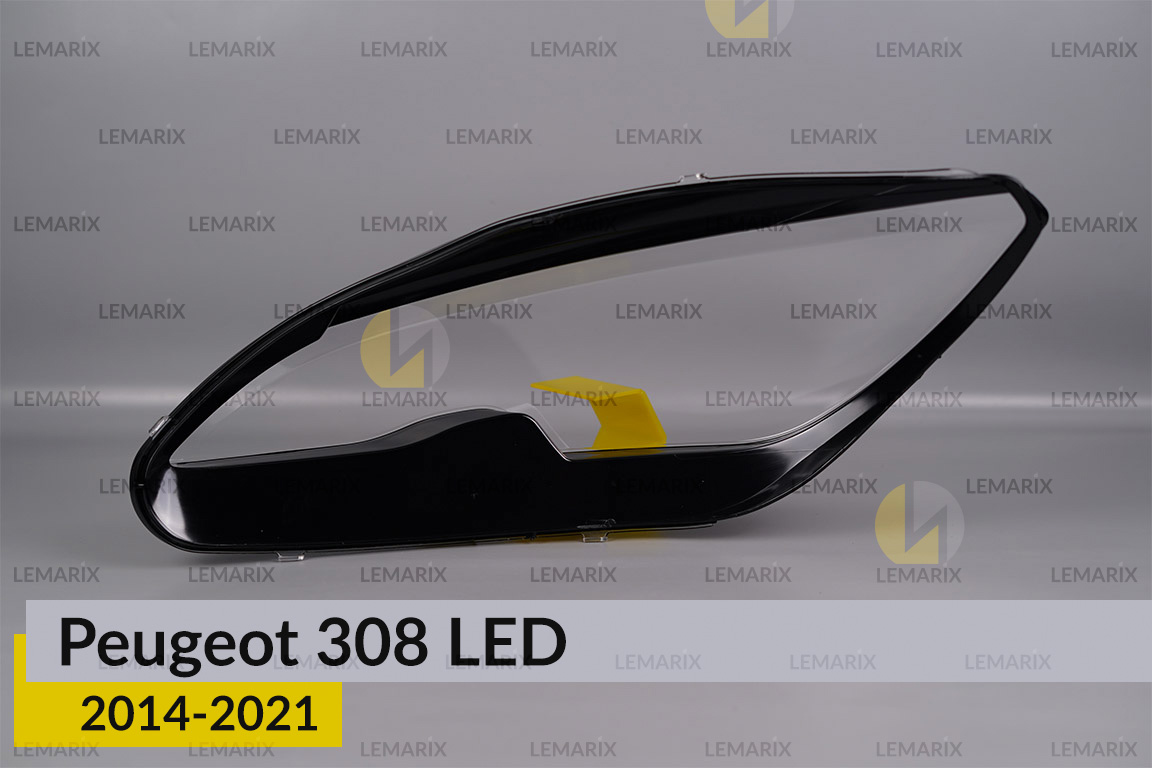 Скло фари Peugeot 308 LED (2014-2021) праве