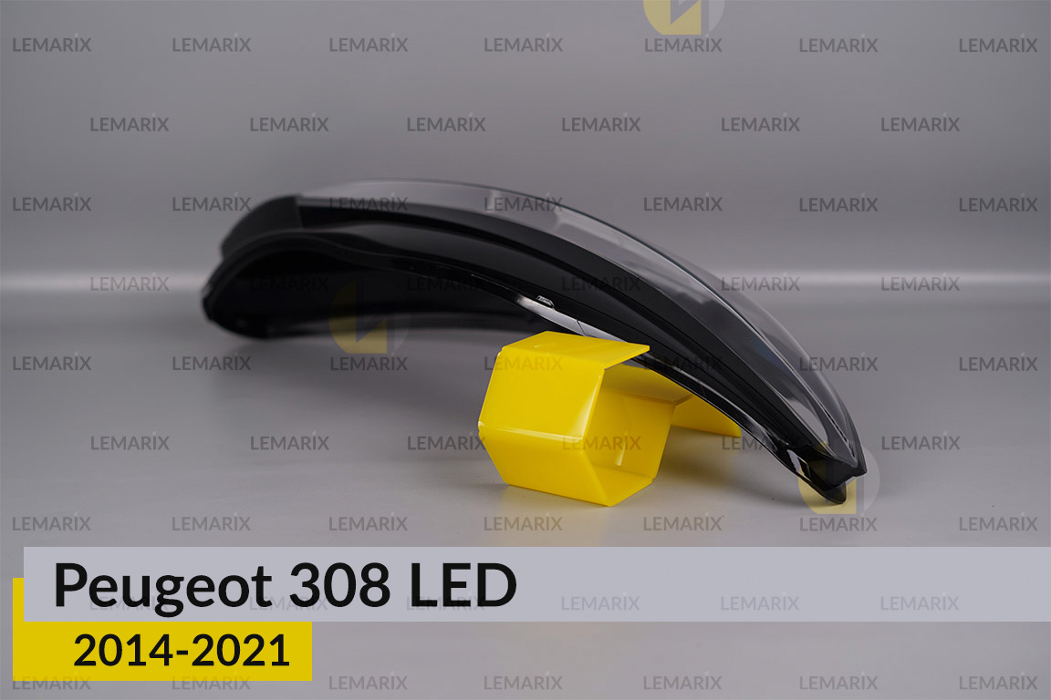 Скло фари Peugeot 308 LED (2014-2021) праве