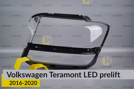 Скло фари VW Volkswagen Teramont LED (2016-2020) дорест ліве