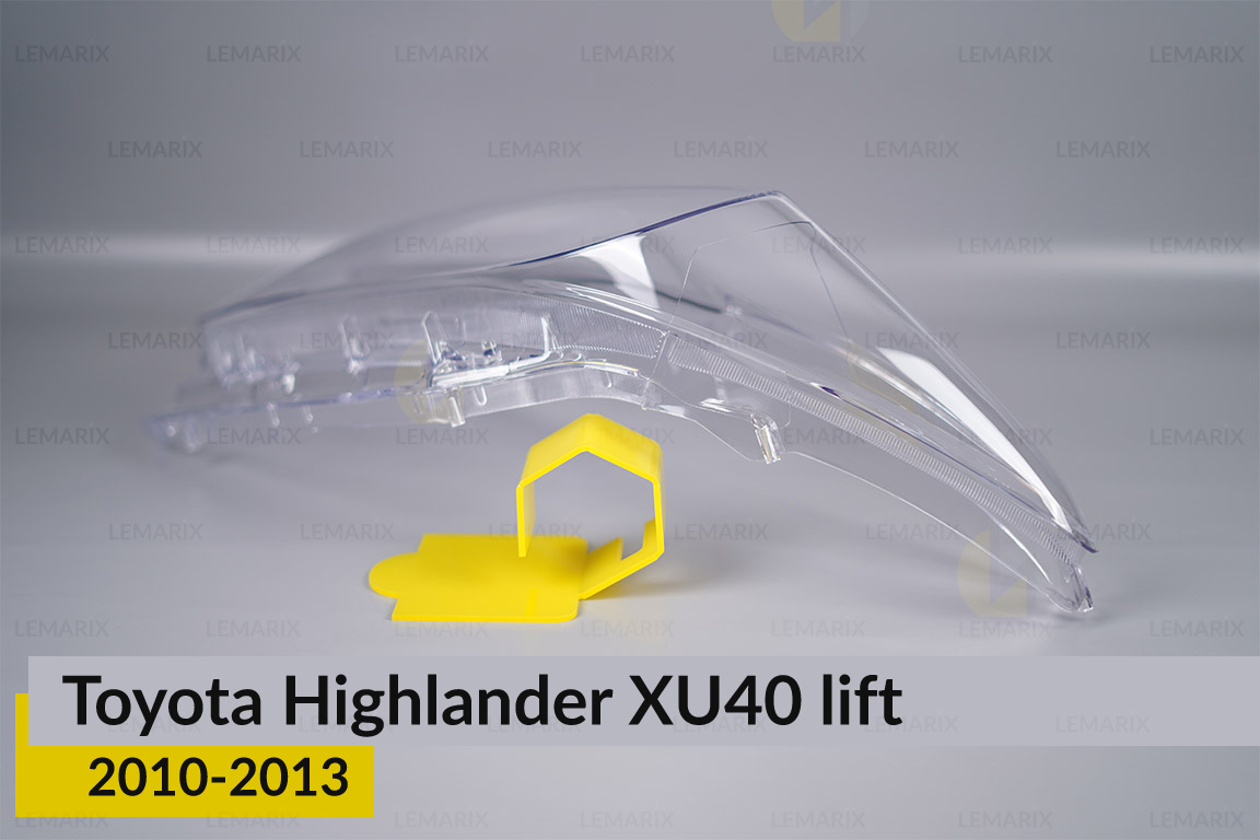 Стекло фары Toyota Highlander XU40 (2010-2013) рест левое