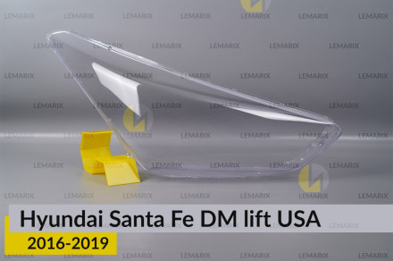 Скло фари Hyundai Santa Fe DM USA (2016-2019) рест праве