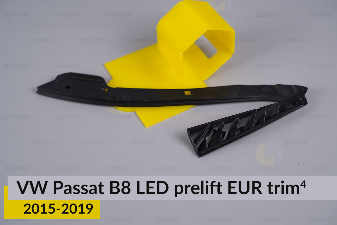 Хромована накладка на фари VW Volkswagen Passat B8 LED EUR (2015-2019) дорест на 4 деталі права