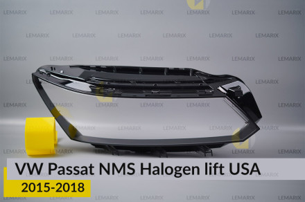 Стекло фары VW Volkswagen Passat NMS Halogen USA (2015-2018) рест правое