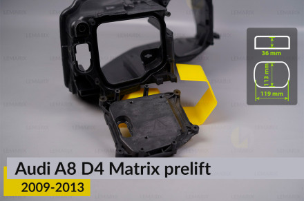 Кришка ковпак заглушка фари Audi A8 D4 Matrix (2009-2013) дорест бокова ліва