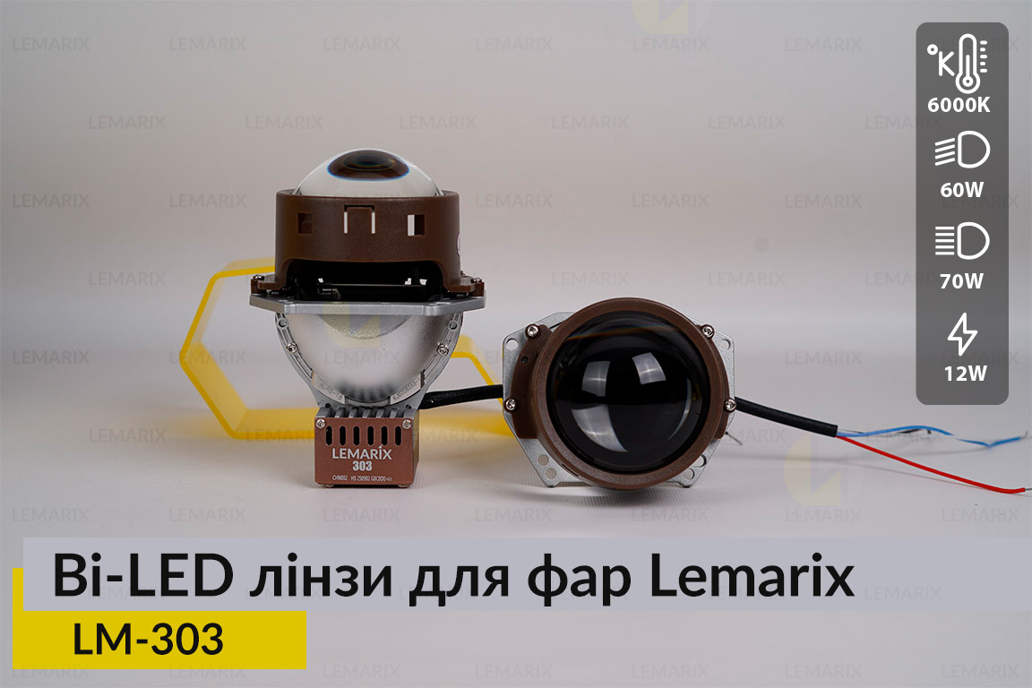 BI-LED лінзи в фари Lemarix LM-303