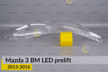 Скло фари Mazda 3 BM BN LED (2013-2016)