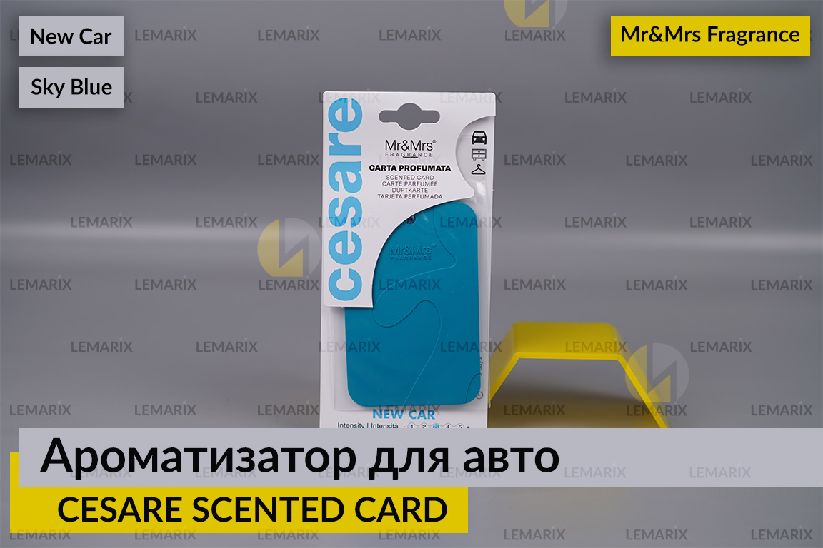 Ароматизатор для авто CESARE SCENTED CARD/АРОМАТНА КАРТКА небесно-блакитний НОВЕ АВТО/NEW CAR – Mr&Mrs Fragrance