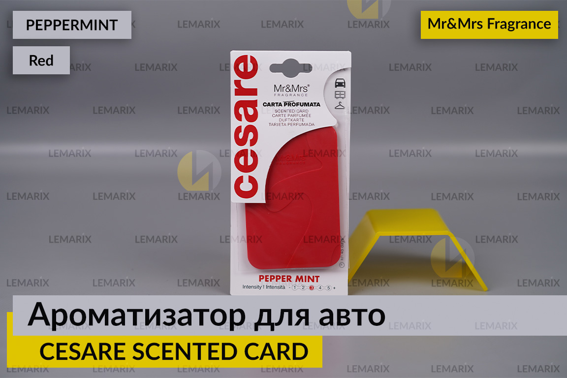 Ароматизатор для авто CESARE SCENTED CARD/АРОМАТНА КАРТКА червоний М'ЯТА/PEPPERMINT – Mr&Mrs Fragrance