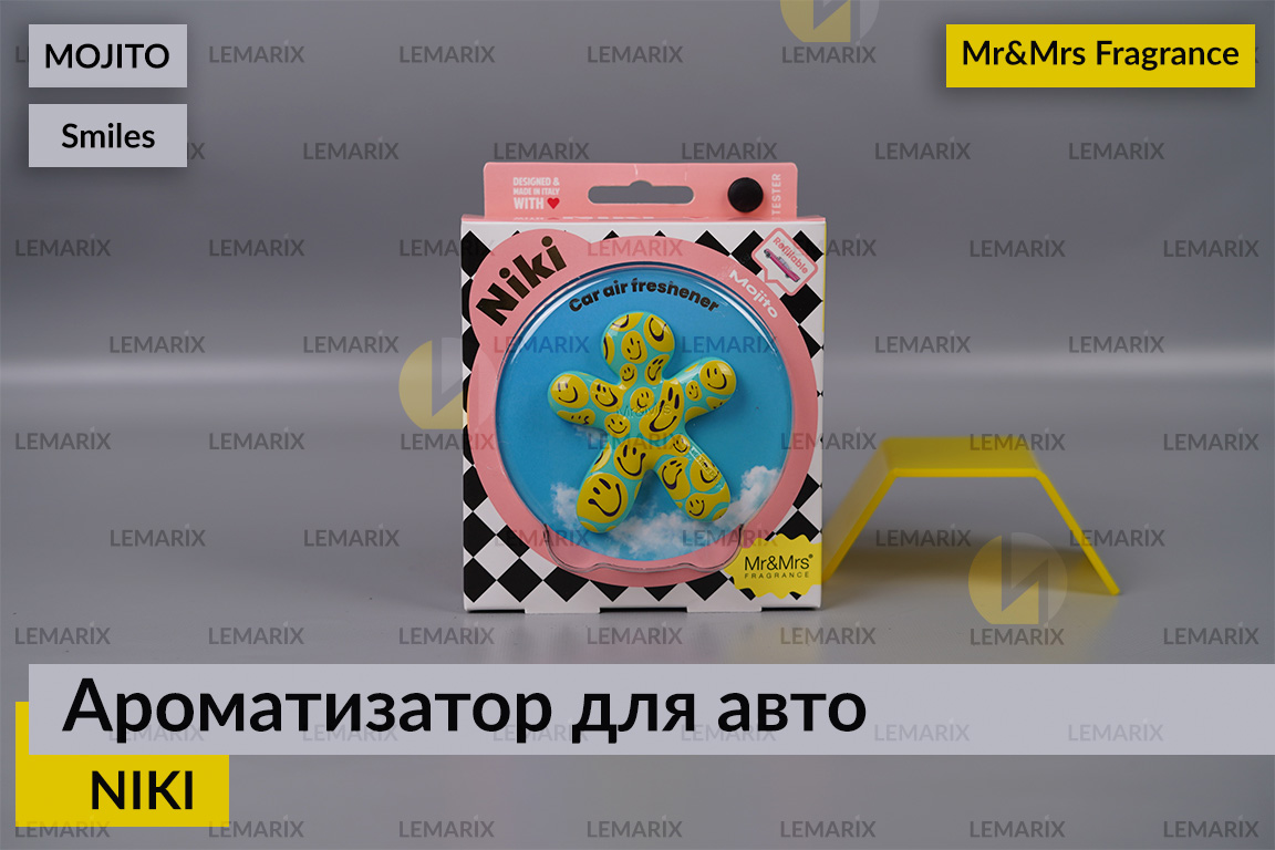 Ароматизатор для авто NIKI мохіто УСМІШКА/SMILES 2022 – Mr&Mrs Fragrance