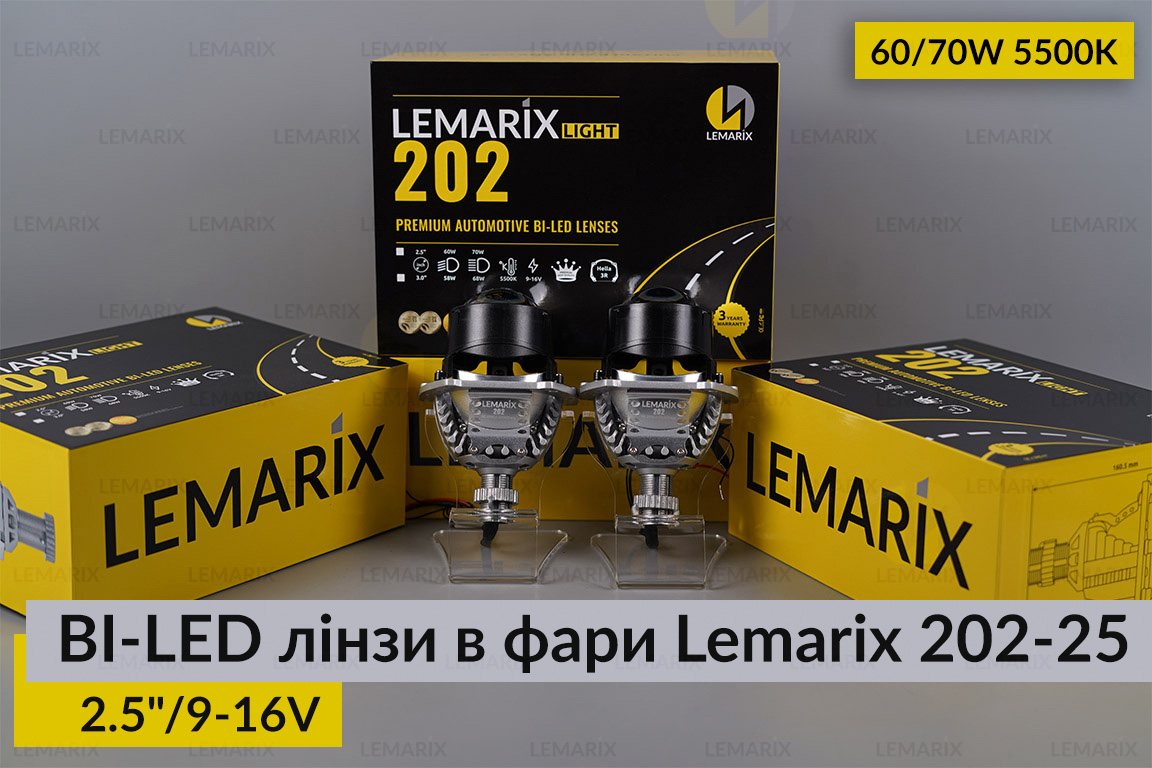 BI-LED лінзи в фари Lemarix 202-25